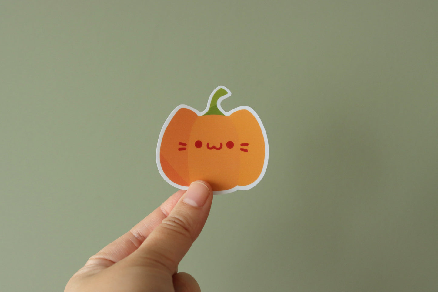 Autumn Cat Pumpkin - Vinyl Sticker
