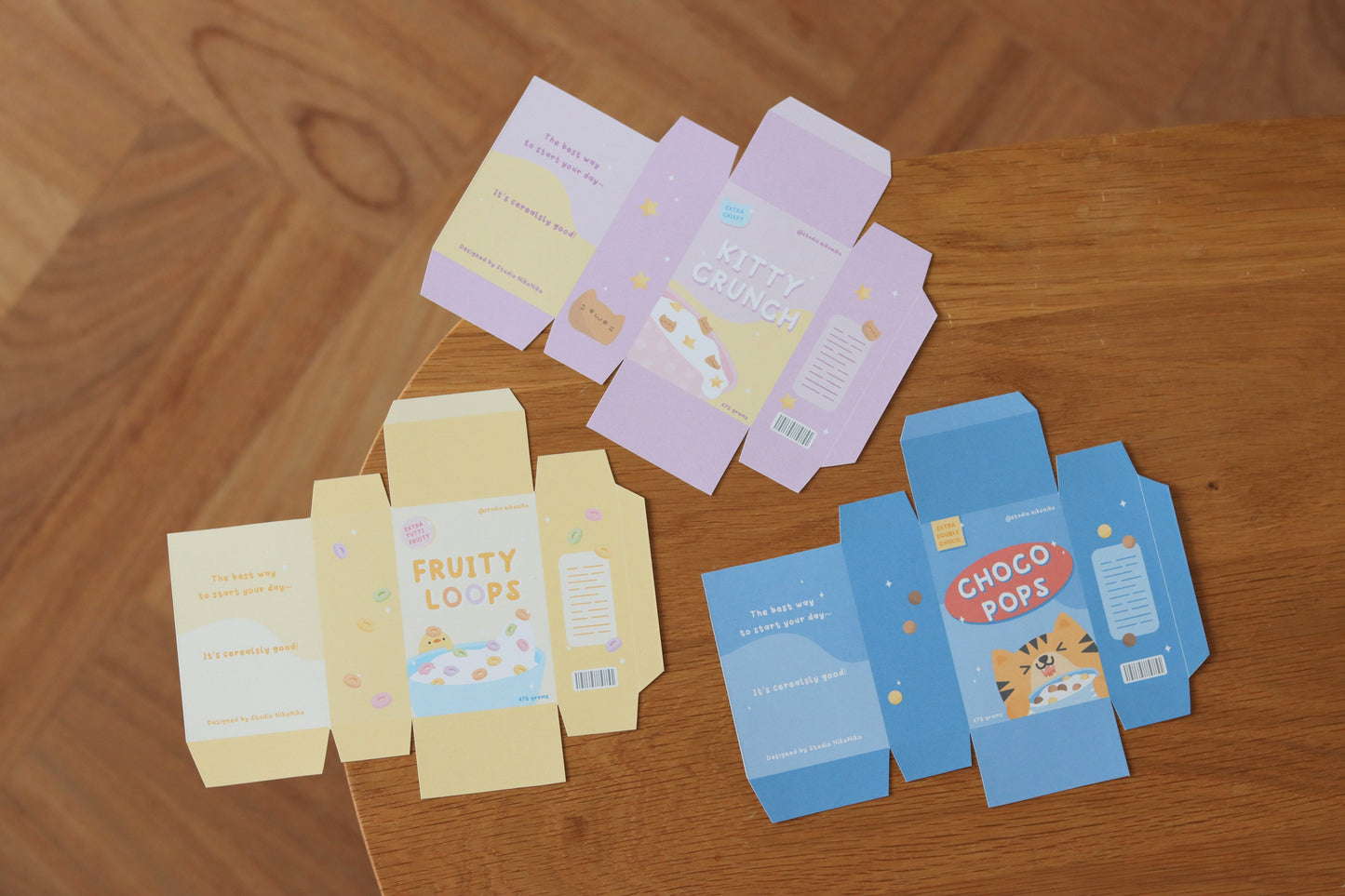 Cereal Box DIY Kits - Fruity Loops, Kitty Crunch & Choco Pops