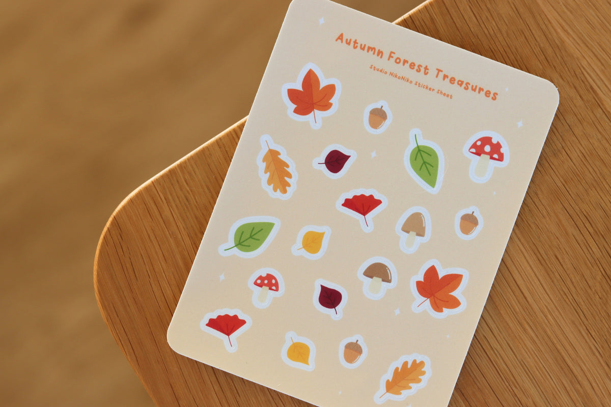 Autumn Forest Treasures - Vinyl Sticker Sheet