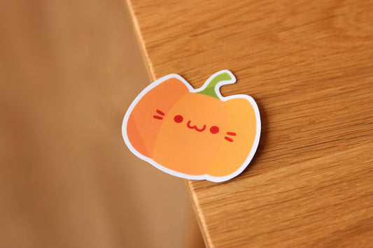 Autumn Cat Pumpkin - Vinyl Sticker